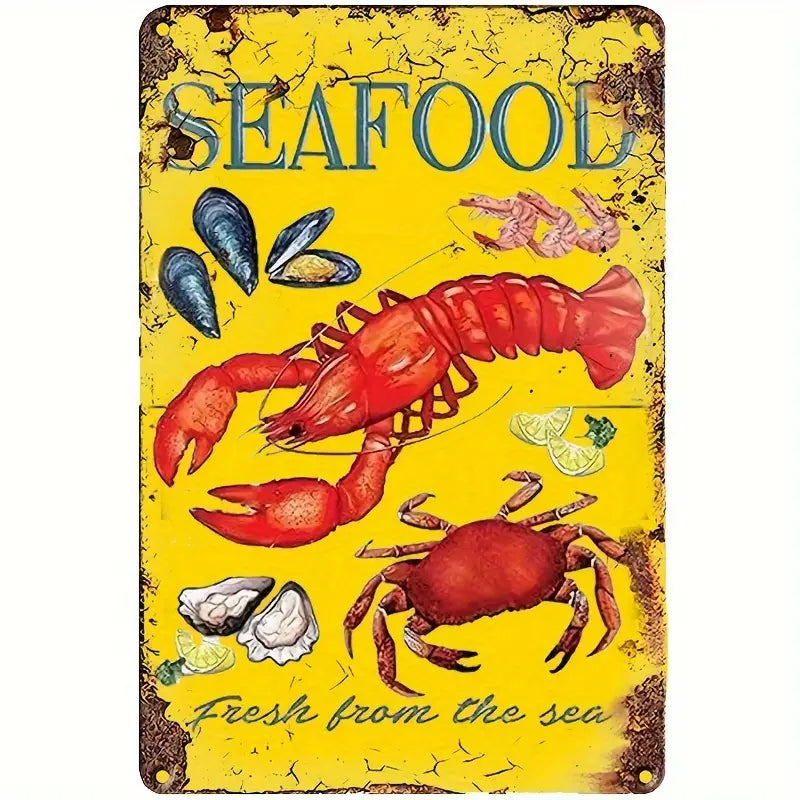 Seafood Metal Tin Sign