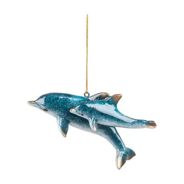 Dolphins and Swordfish Ornaments