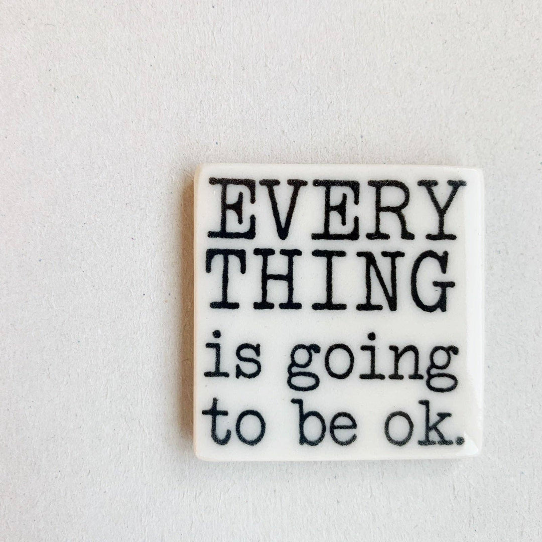 Ceramic screen printed quote magnet