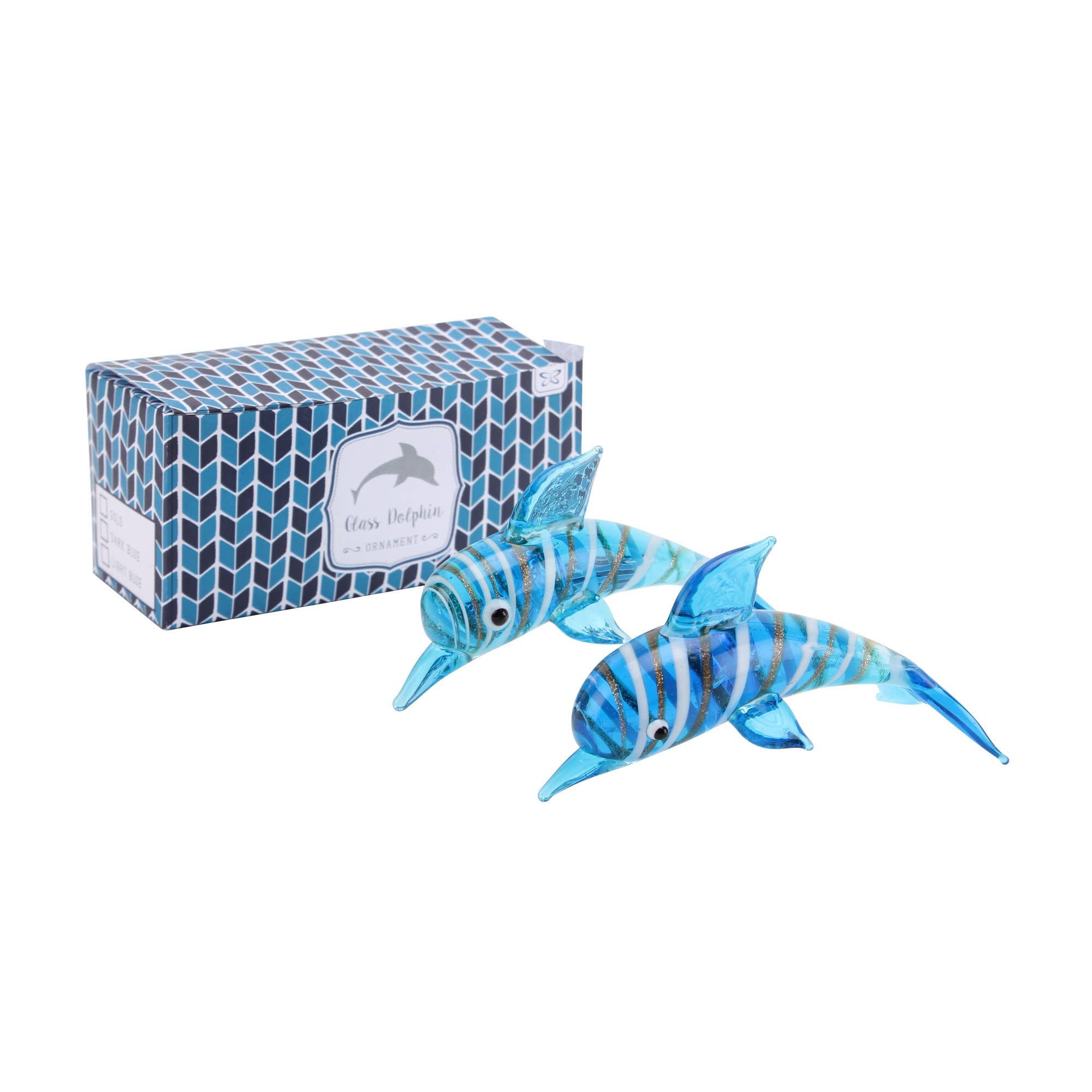 2 Assorted Glass Dolphin Ornaments in Gift Box – Blue Water Hunter