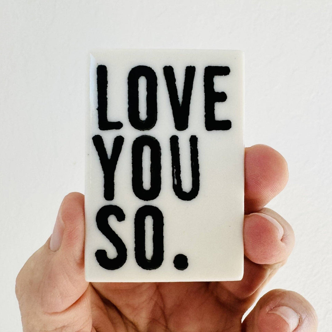 Ceramic screen printed quote magnet