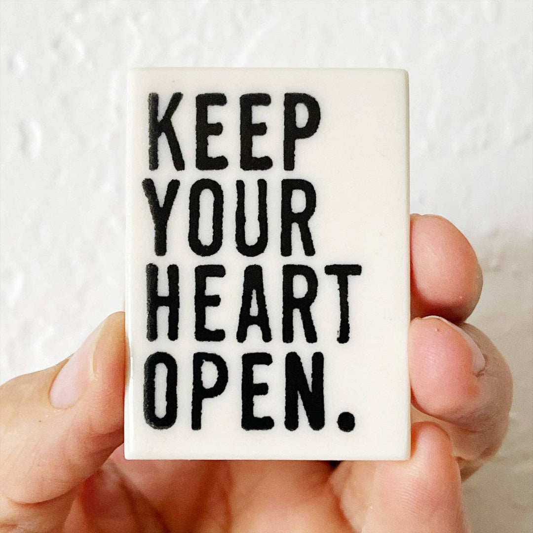 Ceramic screen printed quote magnet