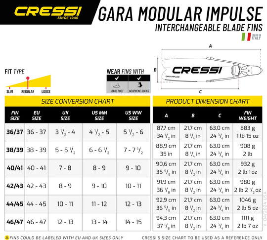 Cressi Gara Modular Impulse Fins
