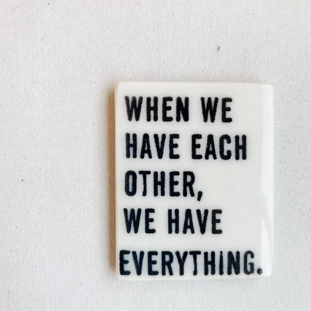 Ceramic screen printed family quote magnet