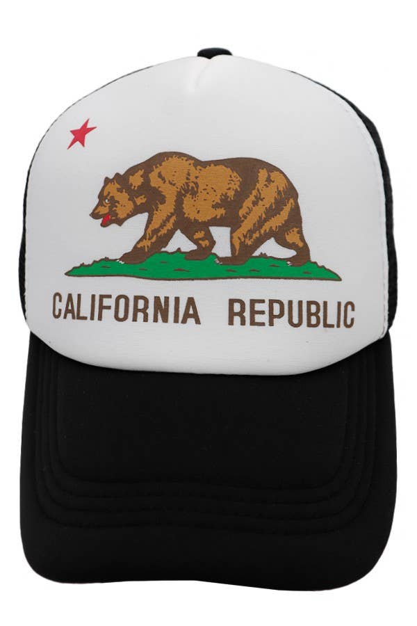 California Republic Grizzly Bear Trucker Hat