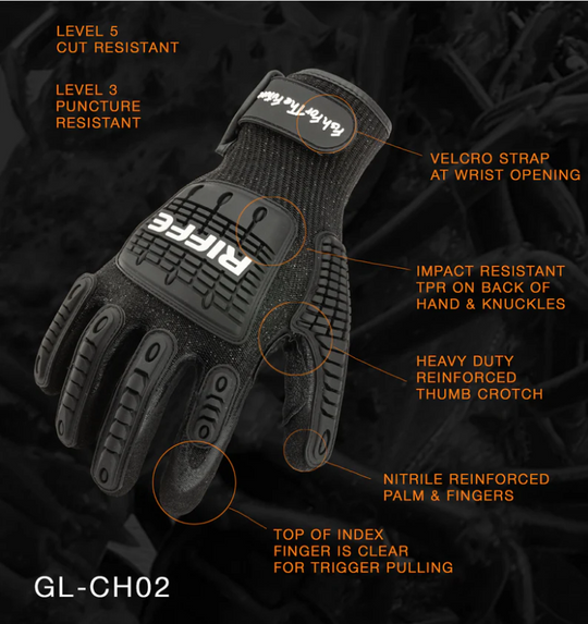 Riffe Holdfast Cut Resistant High Impact Glove with Strap