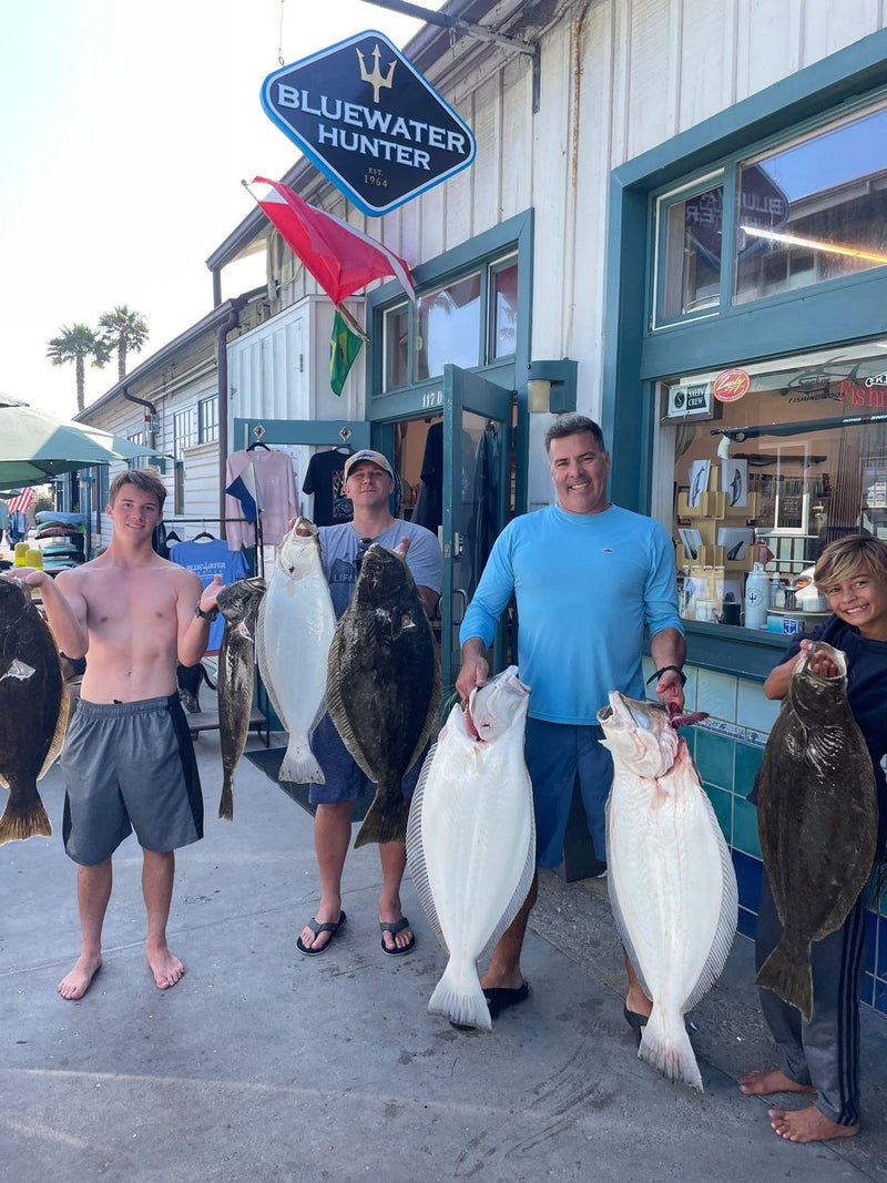Halibut day in front of the shop at 117 Harbor Way.